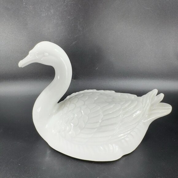 1960s Japanese Large Heavy White Ceramic Stoneware Duck Swan Bird Figurine Japan - Picture 10 of 10